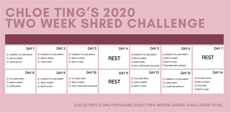 2020 2 weeks shred challenge.